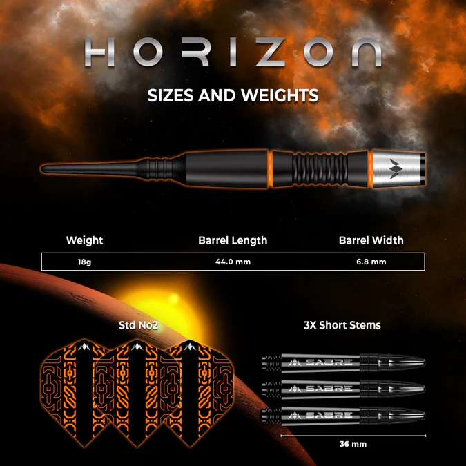Mission Horizon Darts - 95% Black & Orange - Softdart