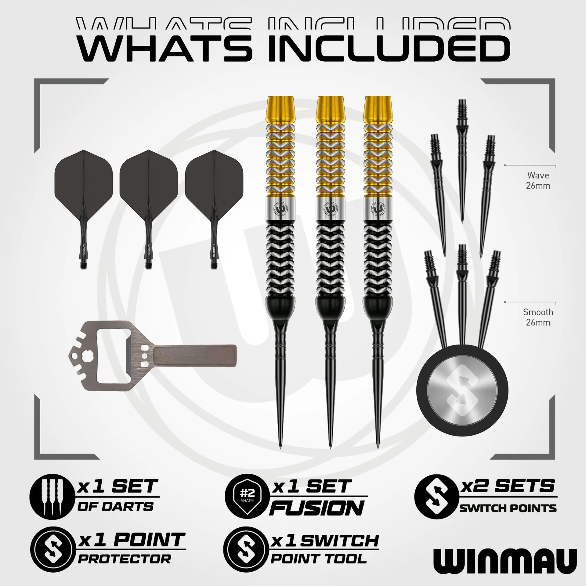 Winmau Exion Parallel Switch Points Wechselspitzen - Steeldart
