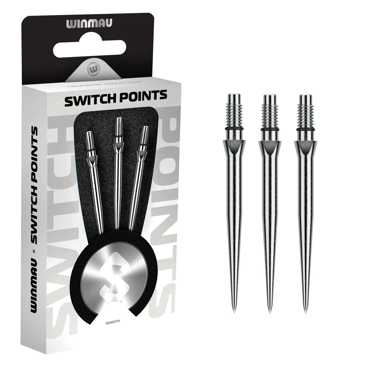 Winmau Switch Point Smooth - Wechselspitzen Silber