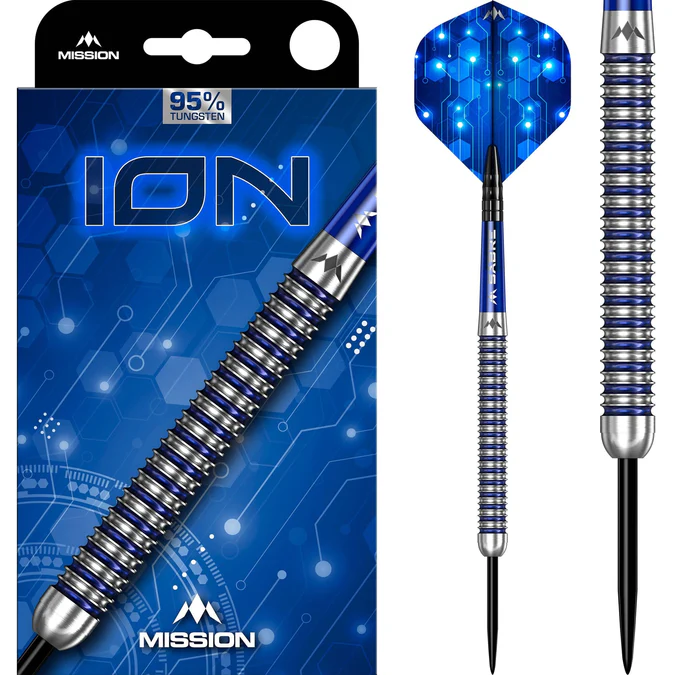 Mission ION Darts - 95% Blue & Silver - Steeldart
