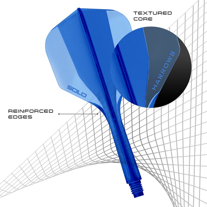 Harrows Solo Integrated Flight- Shaftsystem - No6 Shape - Blue
