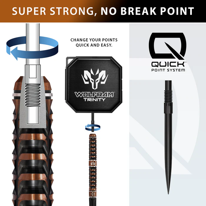 Harrows Wolfram Trinity 97% - Quick Point Wechselspitzen - Steeldarts