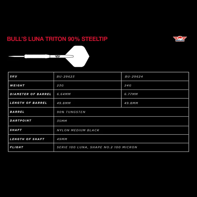 Bulls Luna Darts - Steel Tip - Triton - Steeldart