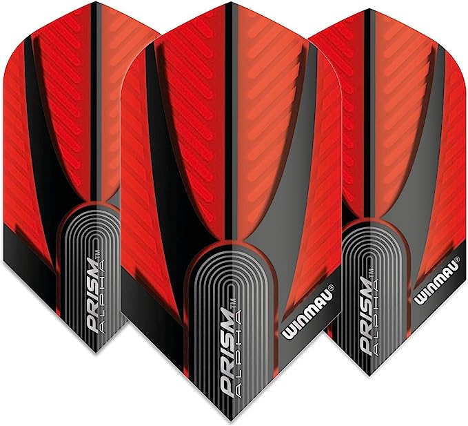 Prism Alpha Winmau Dart Flights - Slim Red & Black