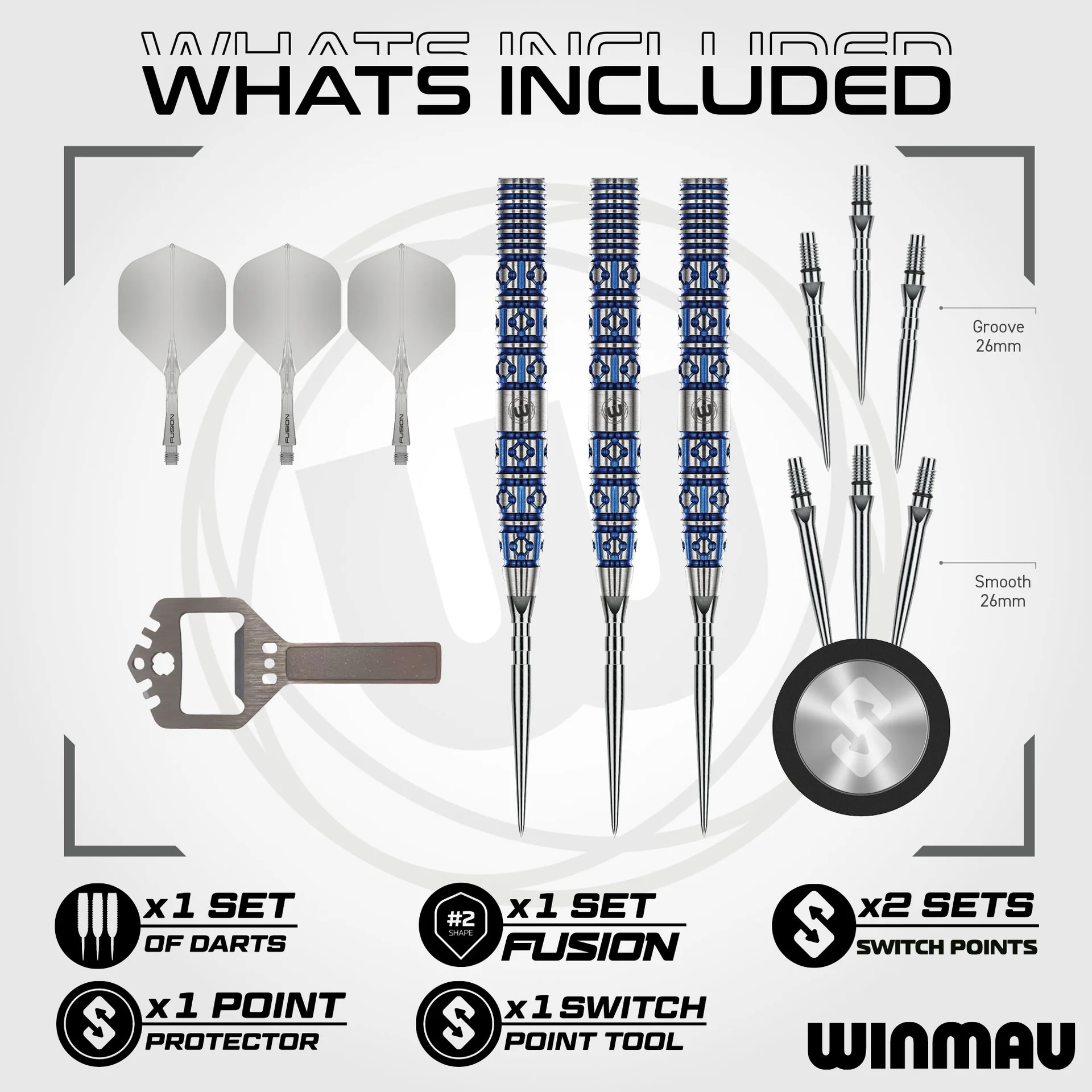 Winmau Lunaris Tapered Switch Points - Wechselspitzen - Steeldart