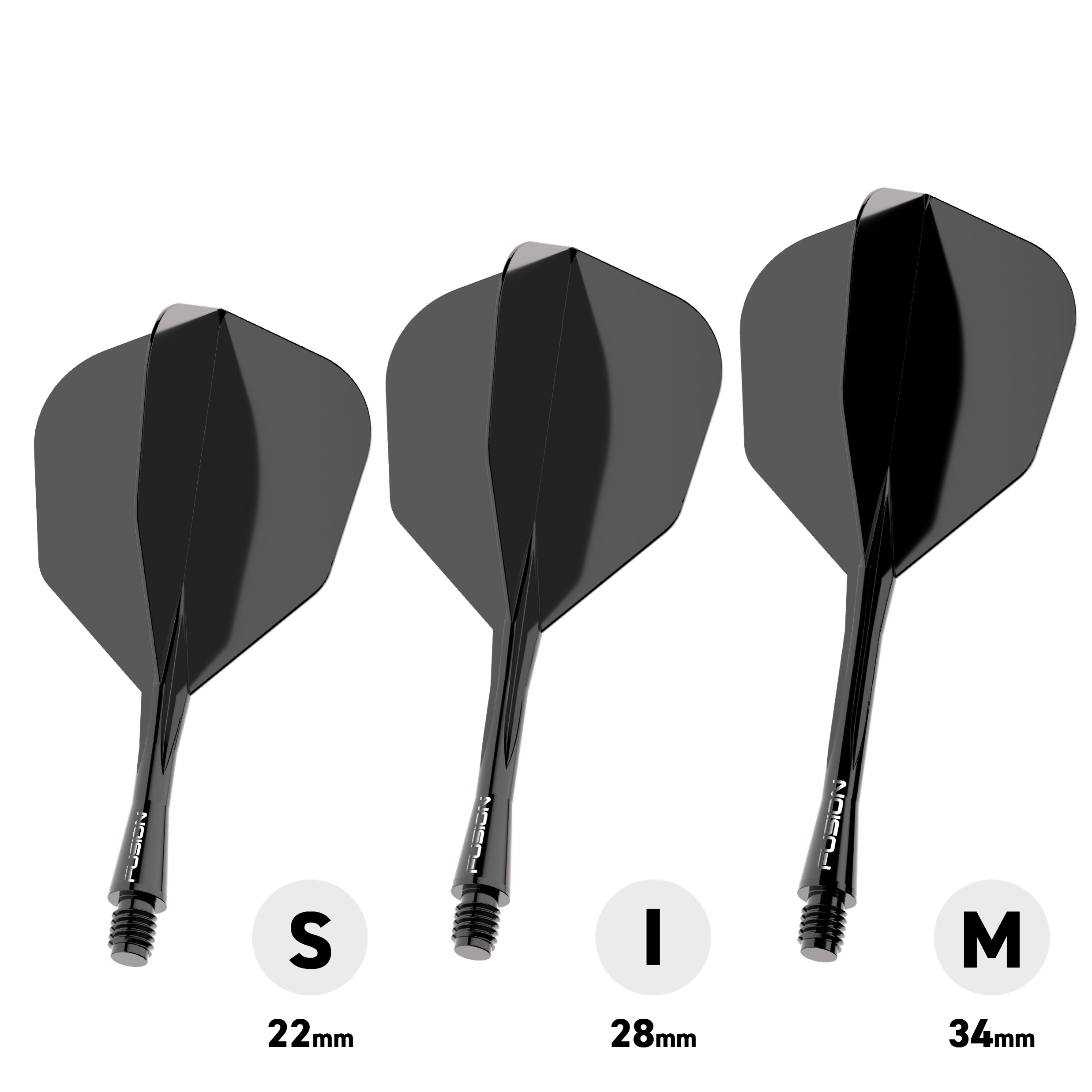 Winmau Fusion No6 Integrated Flight & Shaft - black