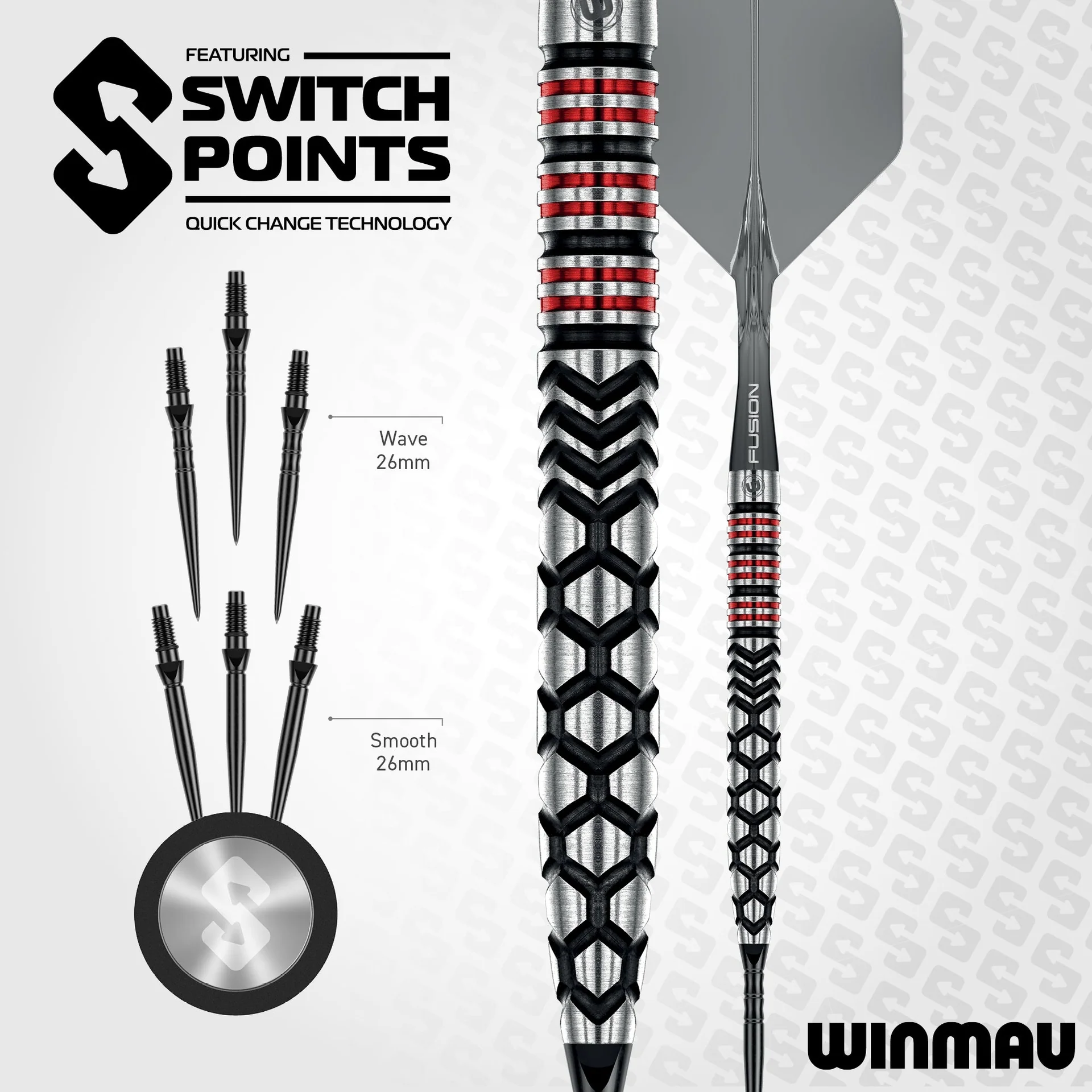 Winmau Fornax Tapered Switch Points Wechselspitzen - Steeldart