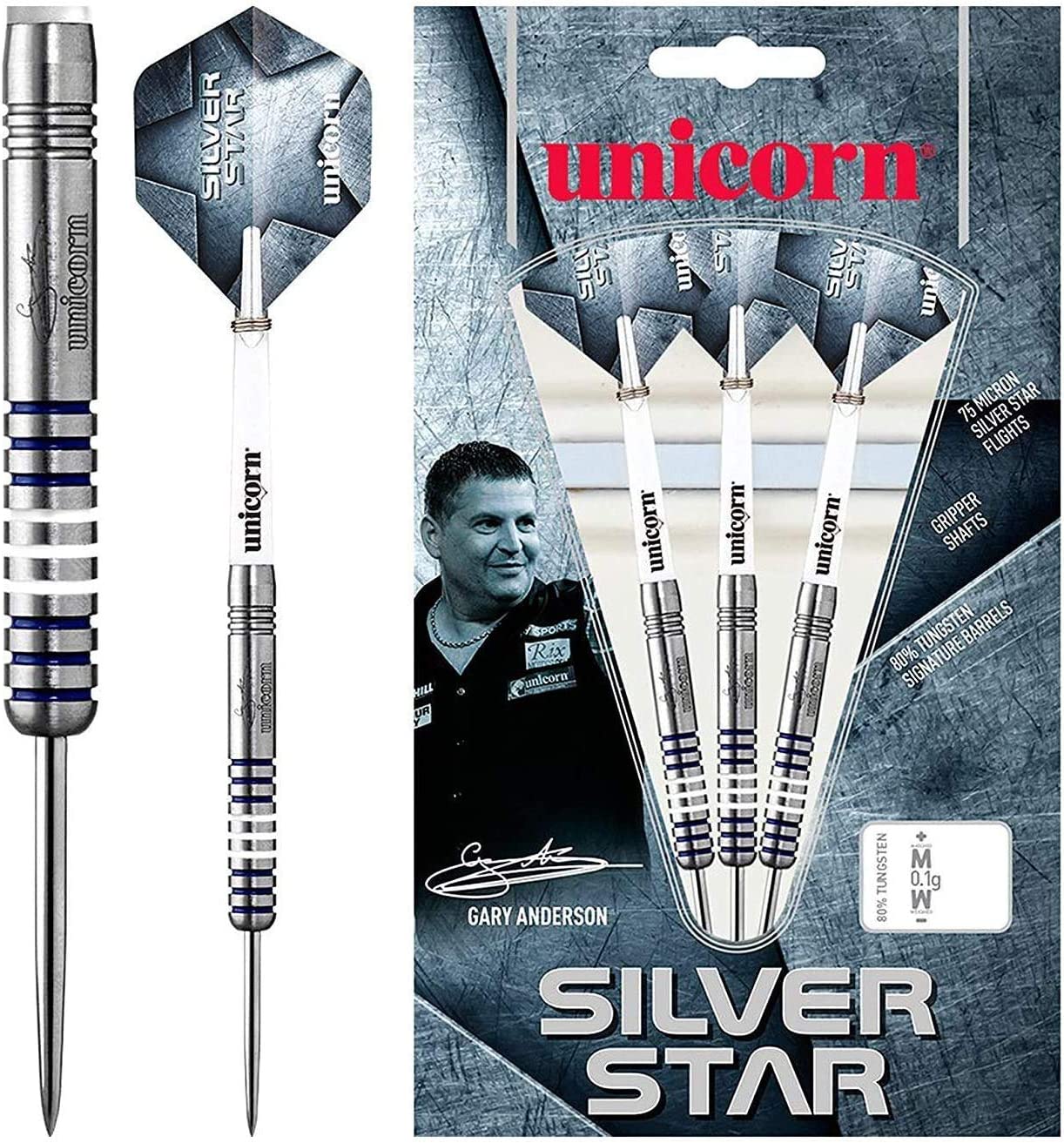 Gary Anderson Silver Star Unicorn - Steeldart