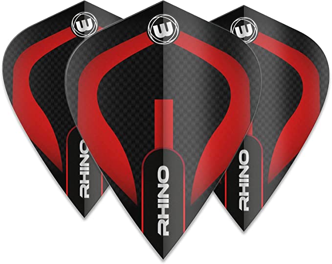 Rhino Kite Winmau Dart Flights - black & red