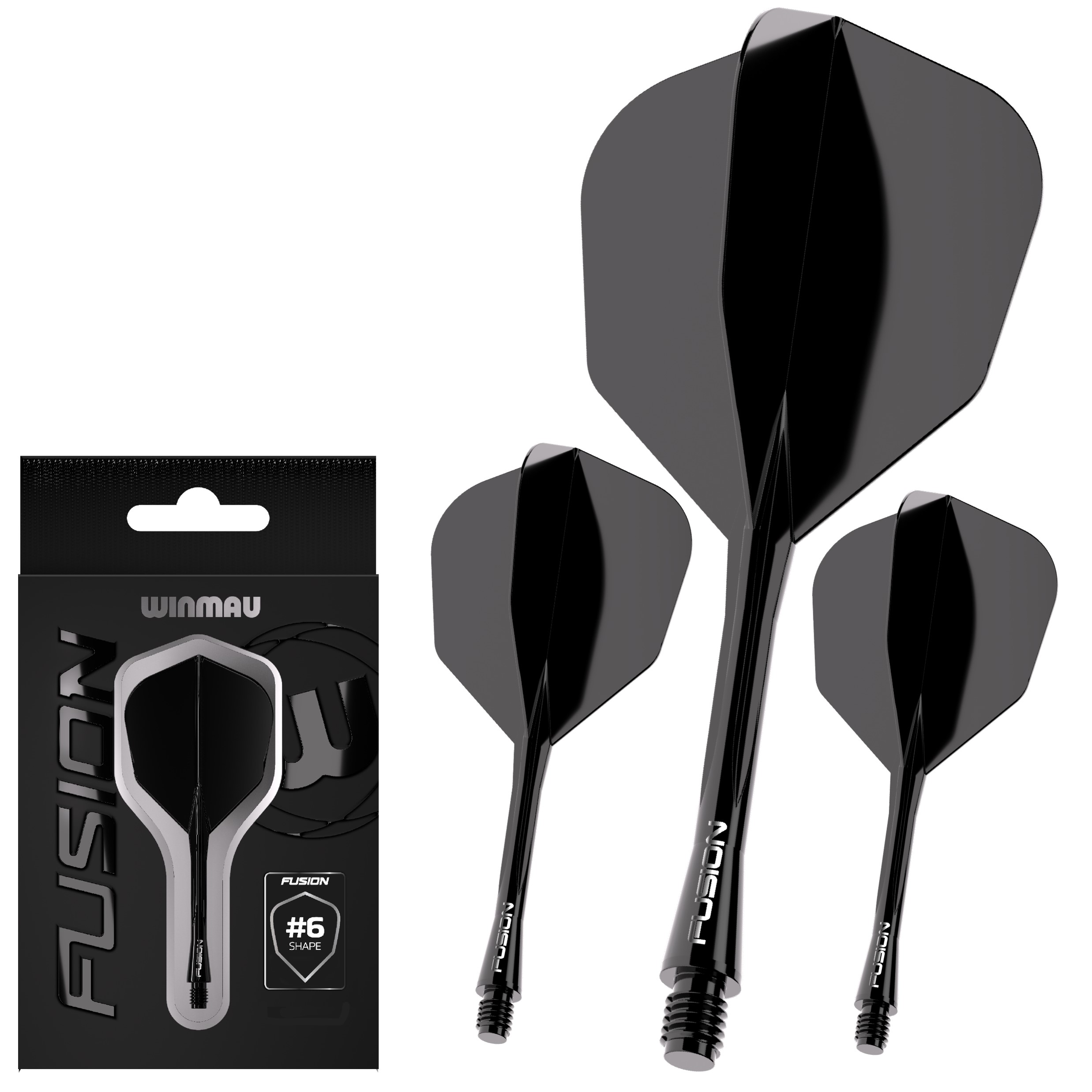 Winmau Fusion No6 Integrated Flight & Shaft - black