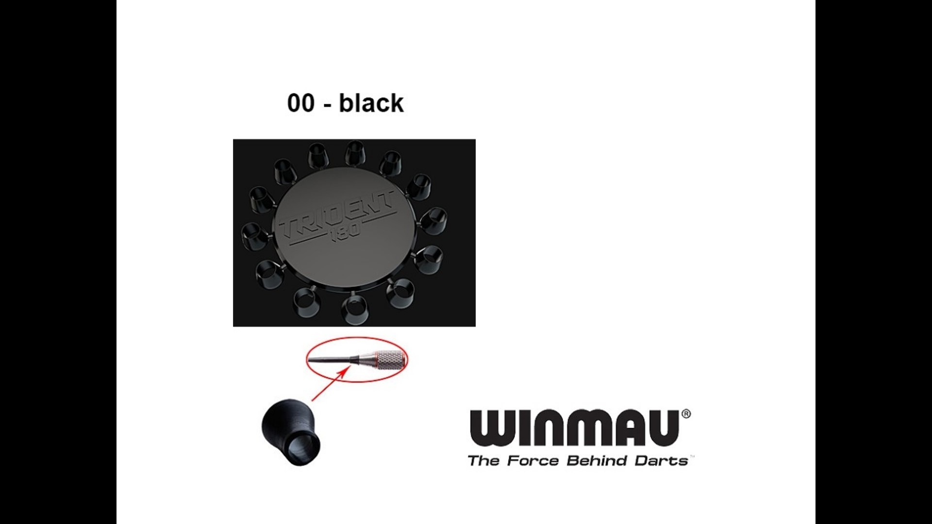 Winmau Trident 180 Dart Caps - Black