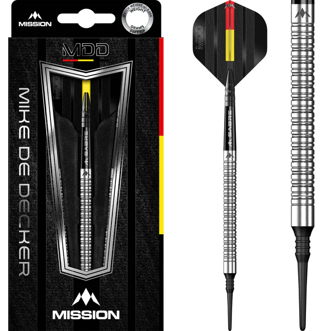 Mike De Decker Darts 95% Tungsten Silver Mission - Softdart