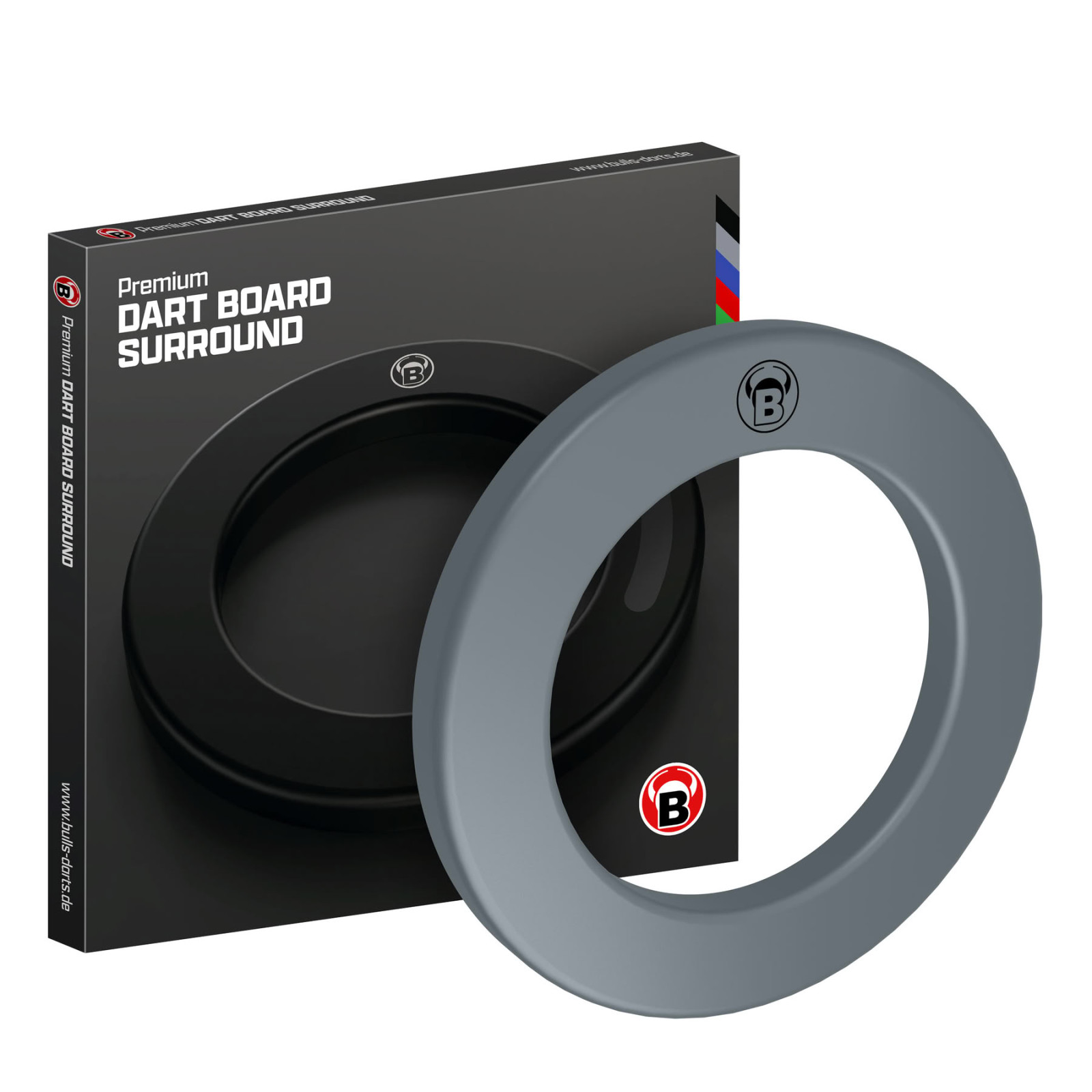 Bull's Premium PU Dartboard Surround - Grau mit Aufdruck