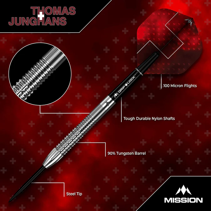 Thomas Junghans Mission 90% Tungsten Darts - Silver - Steeldart
