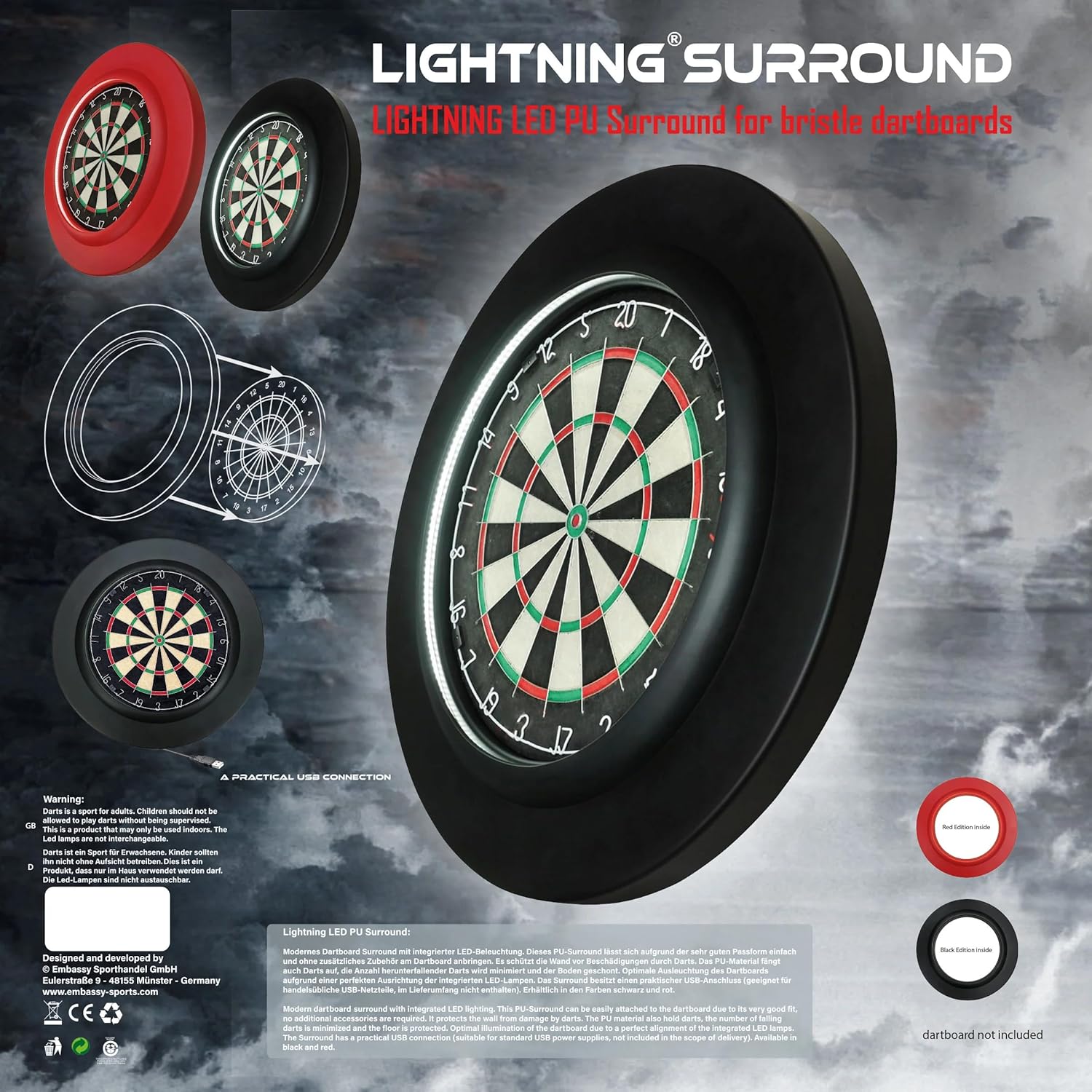 Bull's LED Lightning - Dartboard Surround und Beleuchtung