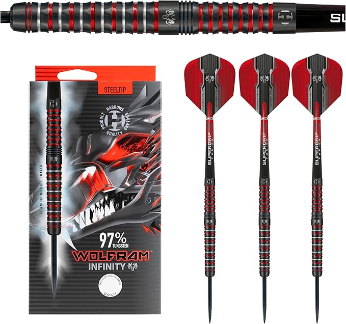 Harrows Wolfram Infinity 97% Steel Tip Darts - Steeldart