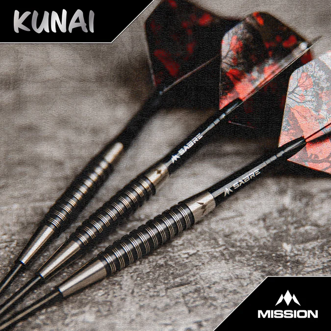 Mission Kunai Darts - 95% Black PVD - Steeldart