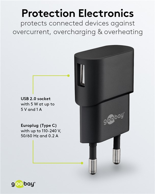 USB Power Charger 230V auf USB 5V