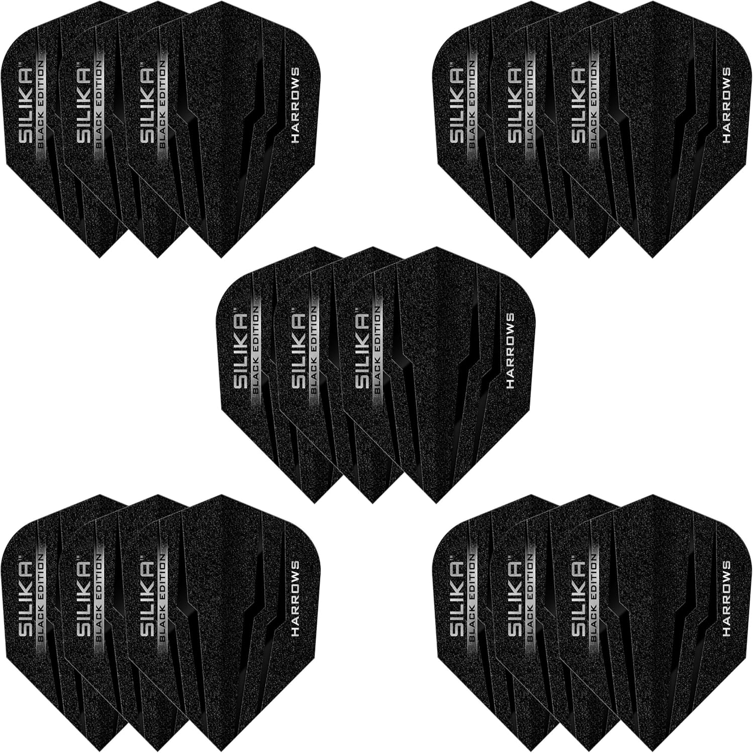 Harrows Silika Black Edition - Tough Crystalline Coated Flights - No6