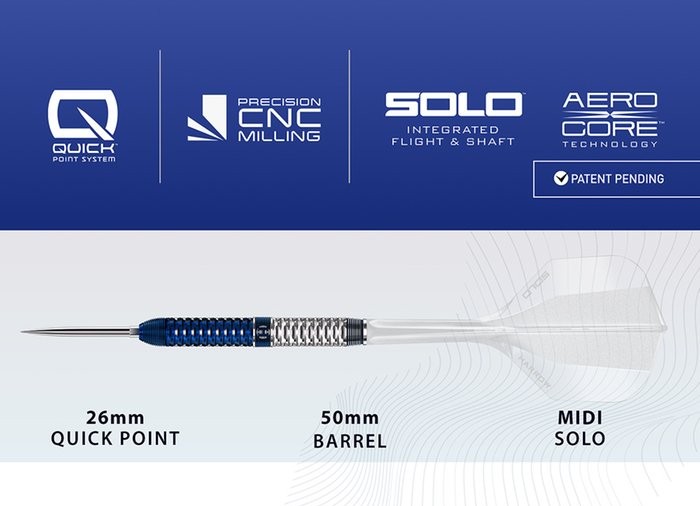 Harrows Geo - Quick Point Darts inkl. Zubehör - Steeldarts
