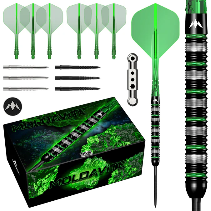 Mission Moldavite 95% Tungsten Darts - Black/Green - Steeldart