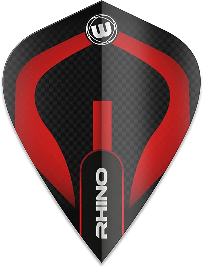 Rhino Kite Winmau Dart Flights - black & red