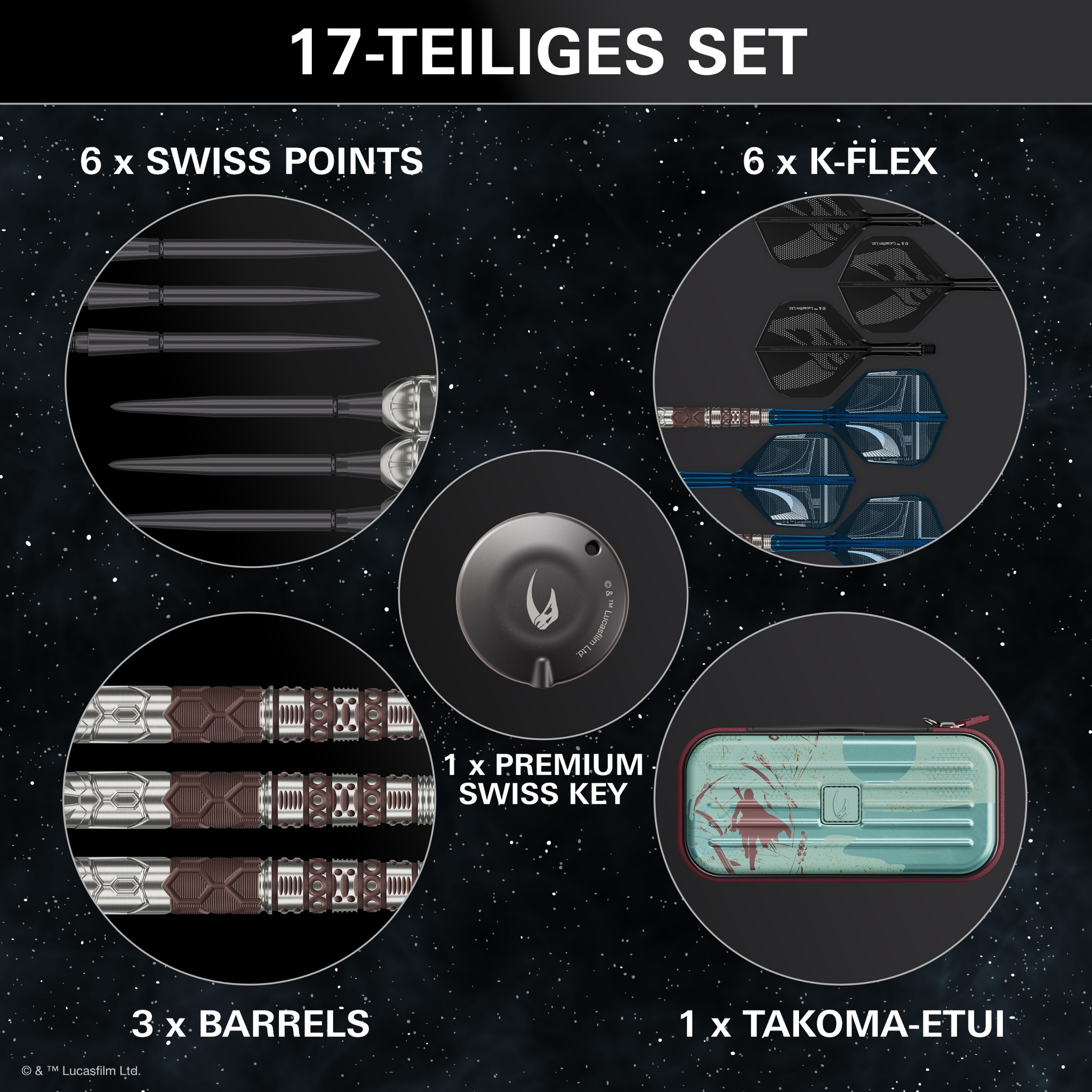 Target Star Wars Mandalorain 95% Tungsten Swiss Point - Steeldarts