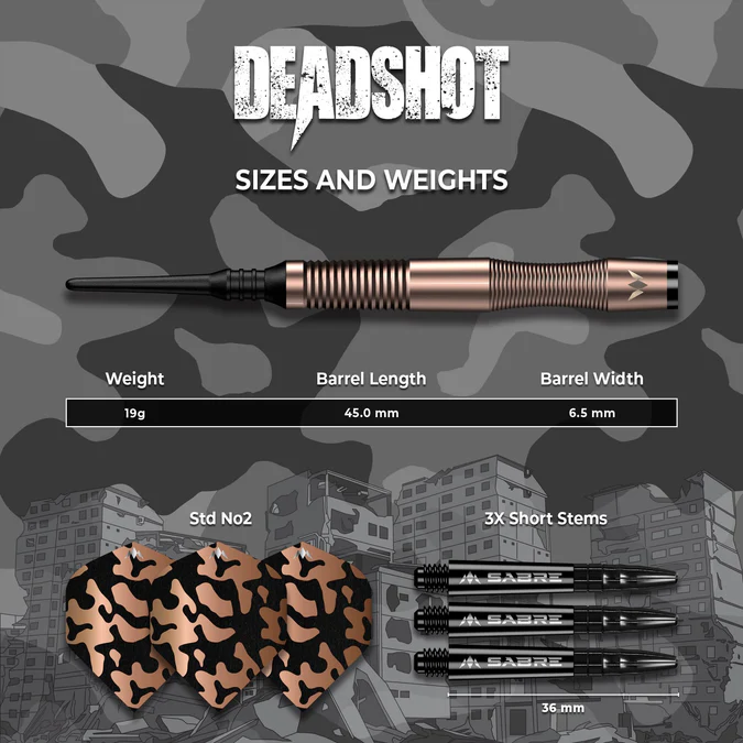 Mission Dead Shot Darts - 95% Bronze - Softdart